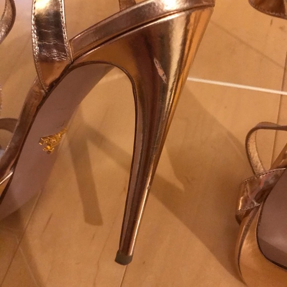 Rose gold Prada Platform Sandals - Picture 5 of 6
